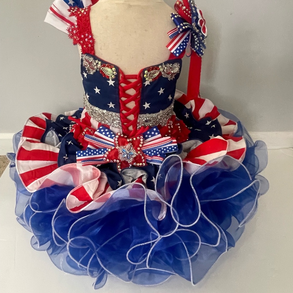 Patriotic Star-Spangled girl national pageant cupcake dress - Picture 3 of 8